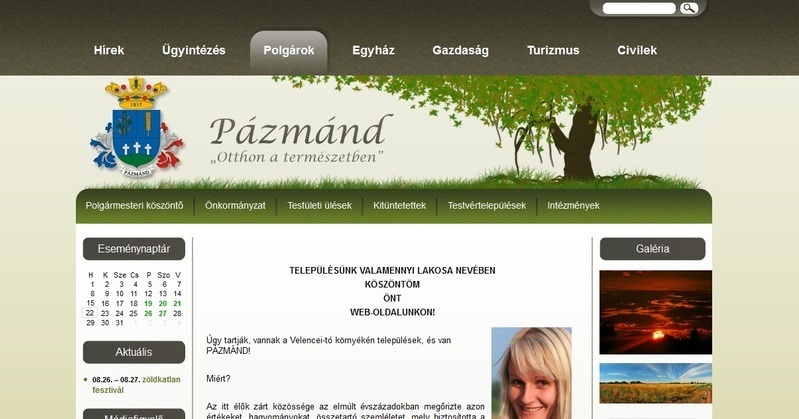 Pázmánd weboldala